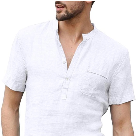 Shirts Mens Linen Henley Shirts Poshmark